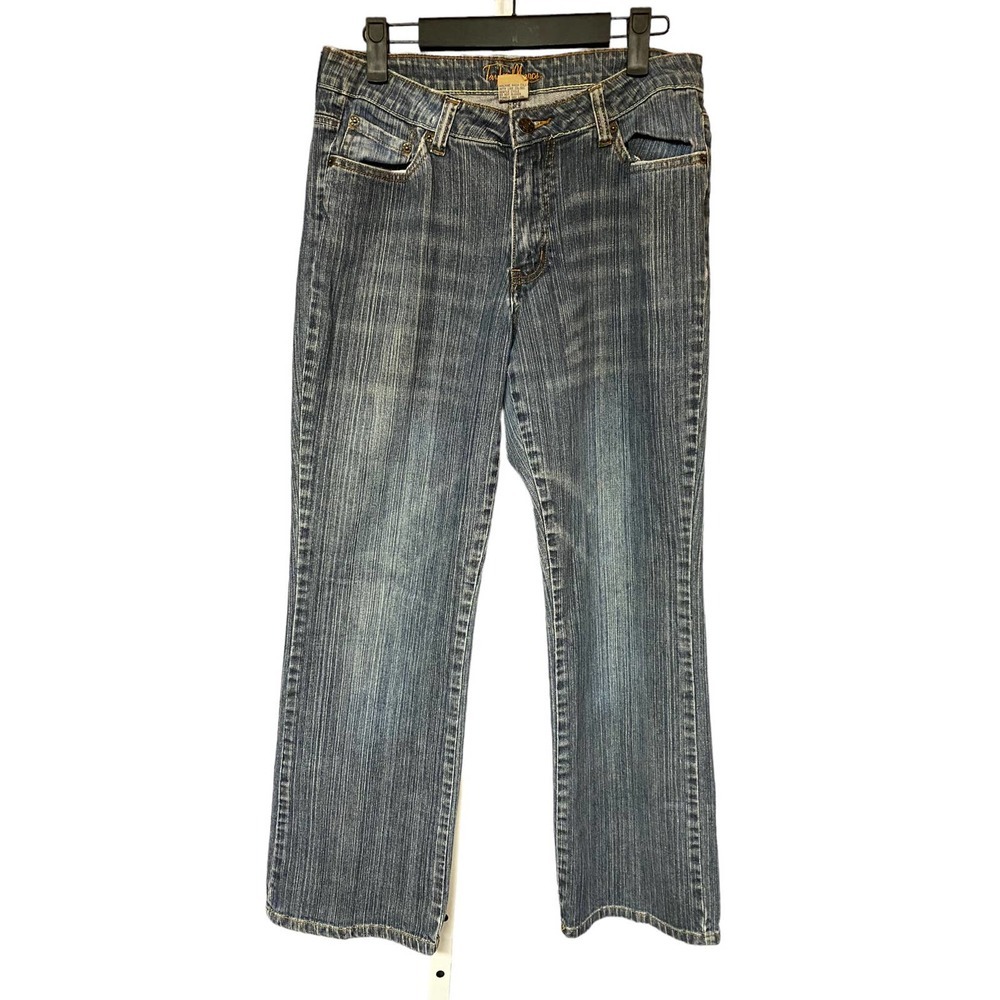 Taylor Marcs Jeans 6 Med Wash High Waist Straight Leg Denim Cotton Blend Blue